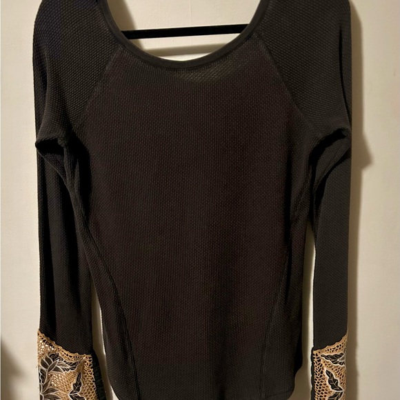Free People Bali Babe Embroidered Mesh Cuff Thermal Top - Picture 4 of 12